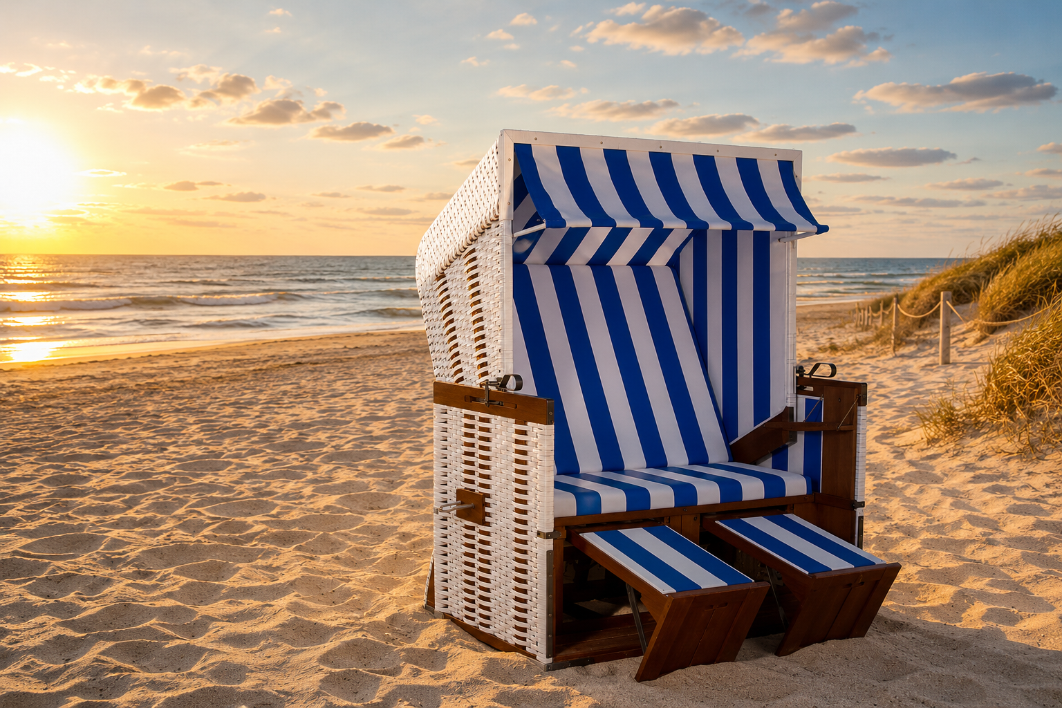 Strandkorb am Strand für professionelle Vermieter