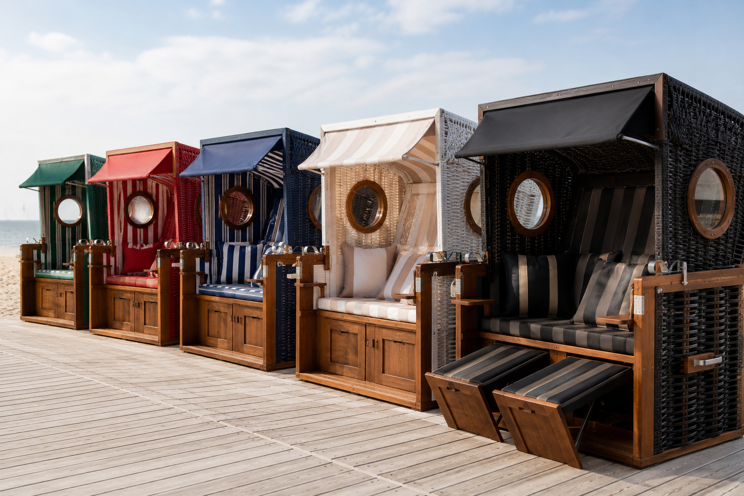 Sonderedition eines gebrandeten Strandkorbs